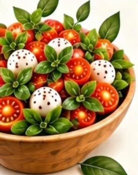 Salade de tomates cerises, mozzarella et basilic frais chez Leona Cannes