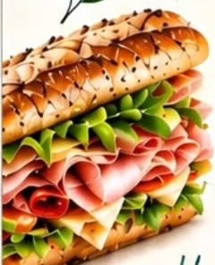 Sandwich baguette au jambon, fromage et salade fraîche chez Leona Cannes