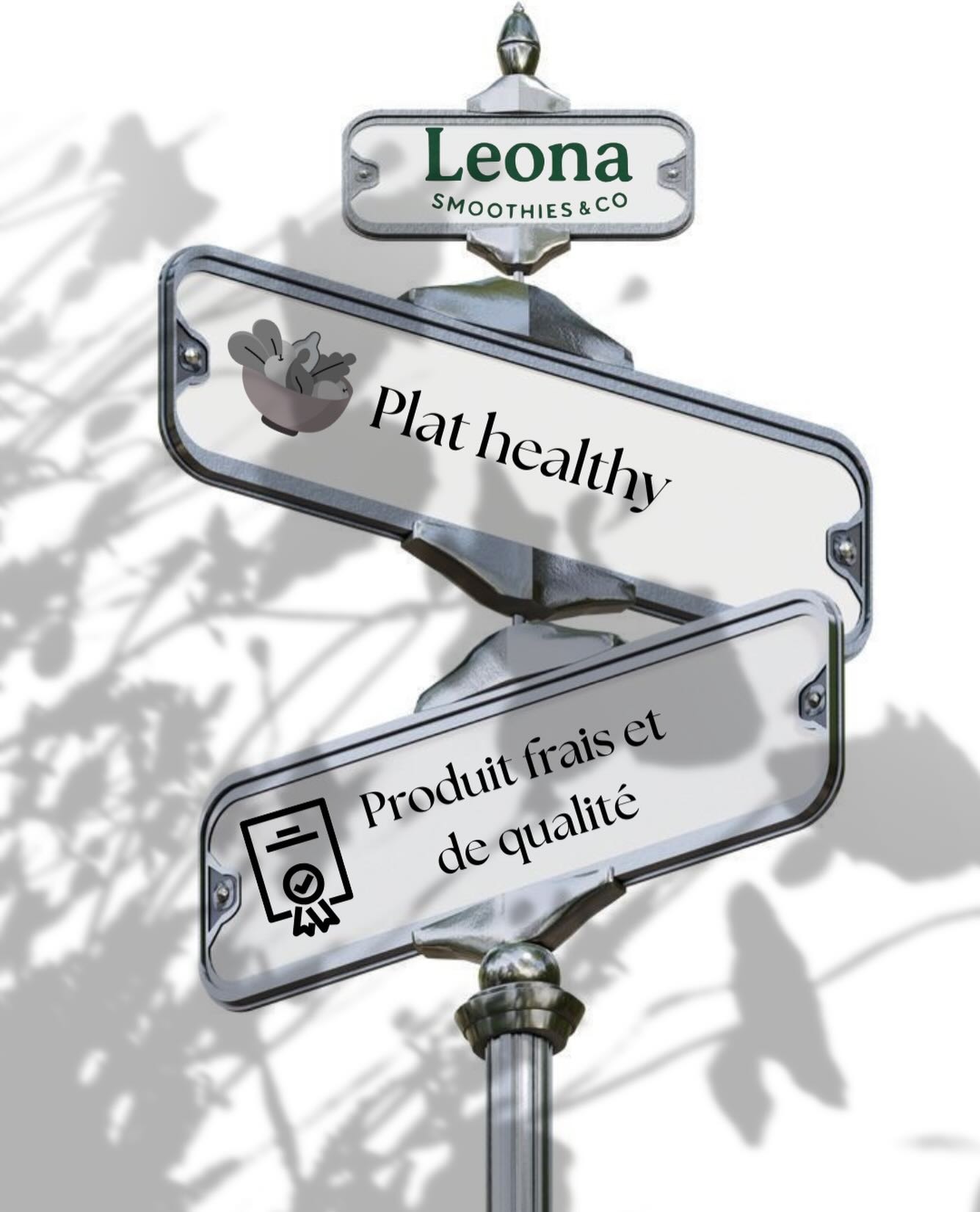 Enseigne Leona Plat healthy, produit frais et de qualité